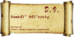 Demkó Vászoly névjegykártya